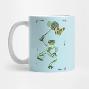 Cute frog catching butterflies Mug